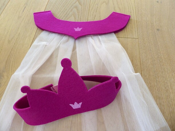 Princess-Set mit Cape und Krone